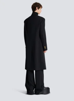 Women Balmain Long Military-style Coat