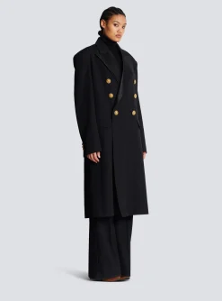 Women Balmain Long Military-style Coat