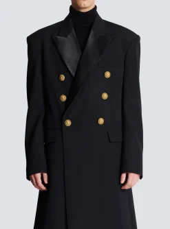 Women Balmain Long Military-style Coat