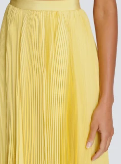 Women Balmain Long Pleated Skirt With Ruffles