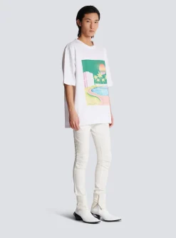 Balmain Loose Postcard Printed T-shirt