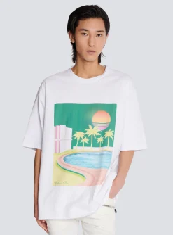 Balmain Loose Postcard Printed T-shirt