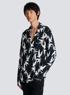 Balmain Loose Shirt With Swallow Print