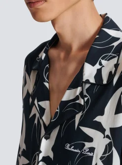 Balmain Loose Shirt With Swallow Print
