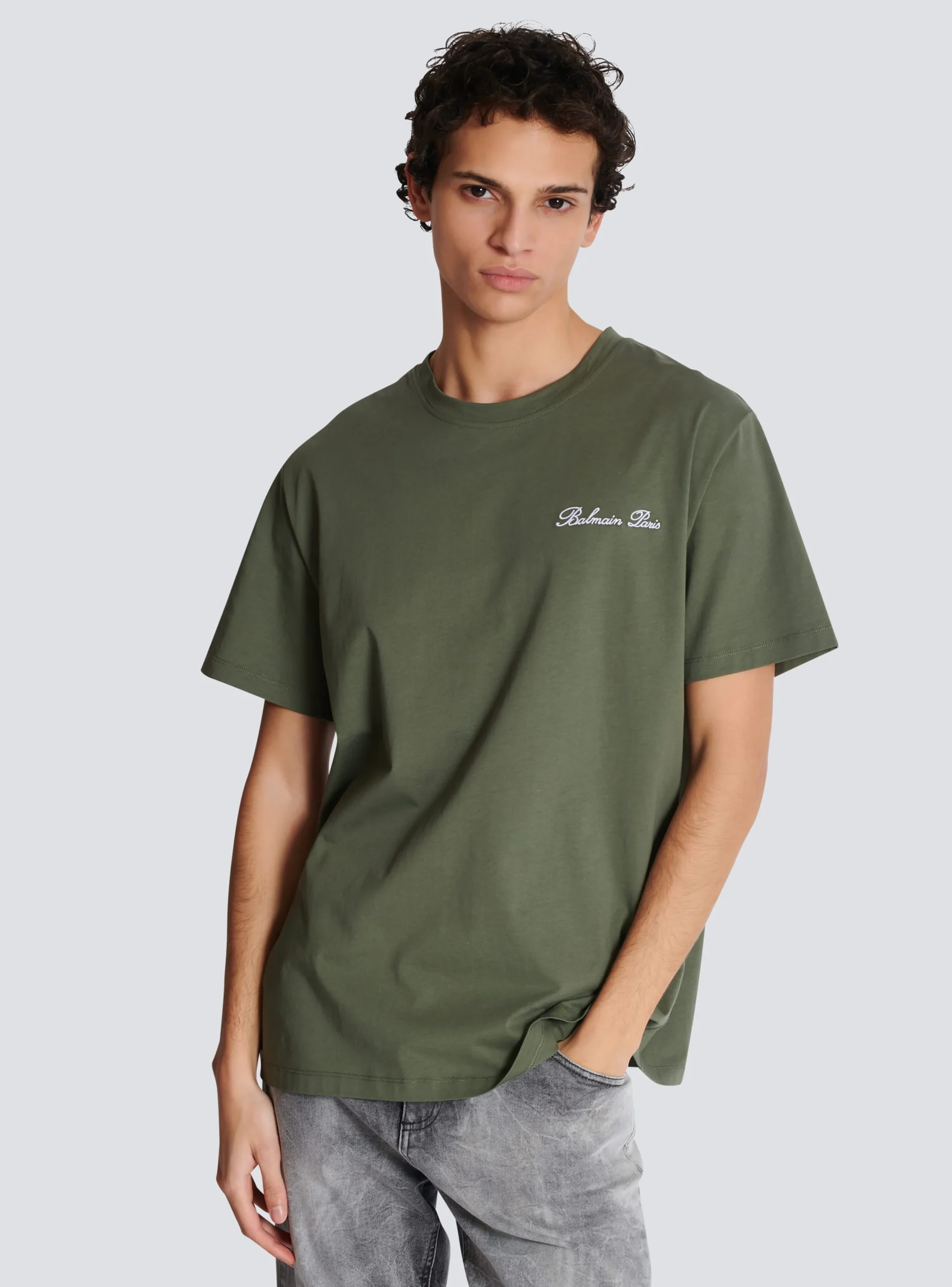 Balmain Loose T-shirt With Signature Embroidery