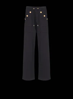 Women Balmain Loose-fitting Buttoned Joggers