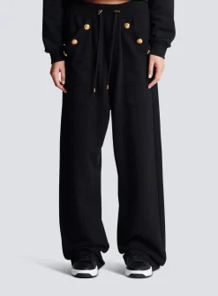 Women Balmain Loose-fitting Buttoned Joggers