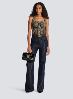 Women Balmain Lurex Tweed Halterneck Bustier