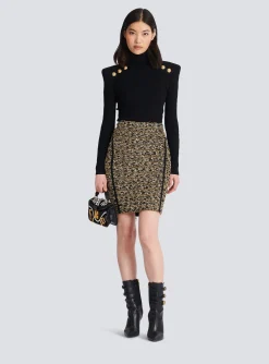 Women Balmain Lurex Tweed Skirt