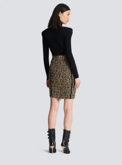 Women Balmain Lurex Tweed Skirt
