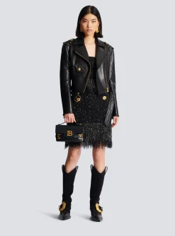Women Balmain Lurex Tweed Strappy Top