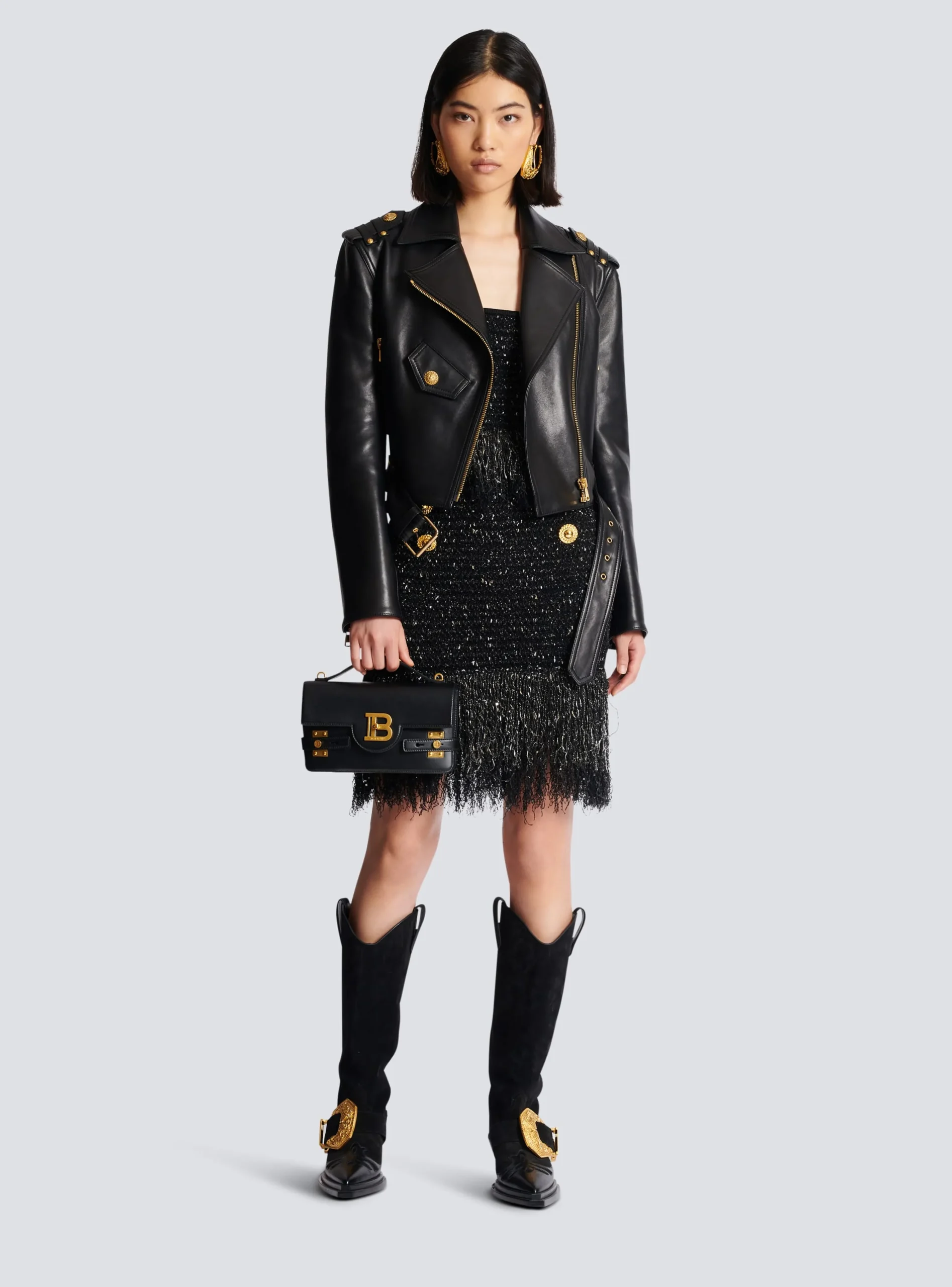 Women Balmain Lurex Tweed Strappy Top
