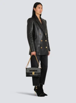 Women Balmain Medium-sized Bicolor Jacquard 1945 Heritage Bag