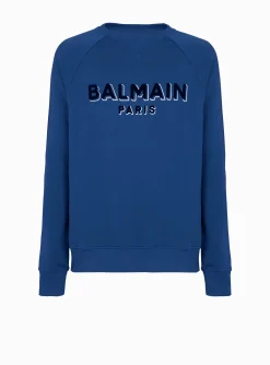 Balmain Metallic Flocked Sweatshirt