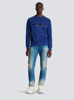 Balmain Metallic Flocked Sweatshirt
