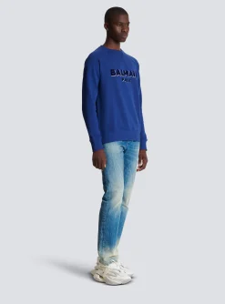 Balmain Metallic Flocked Sweatshirt