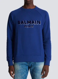 Balmain Metallic Flocked Sweatshirt