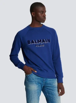 Balmain Metallic Flocked Sweatshirt