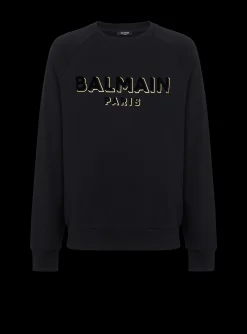 Balmain Metallic Flocked Sweatshirt