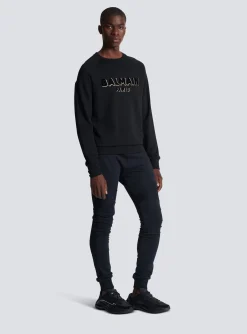 Balmain Metallic Flocked Sweatshirt