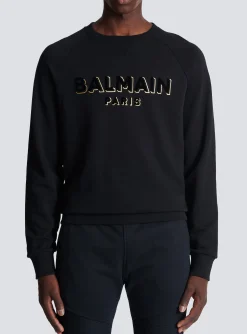 Balmain Metallic Flocked Sweatshirt
