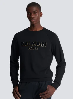 Balmain Metallic Flocked Sweatshirt