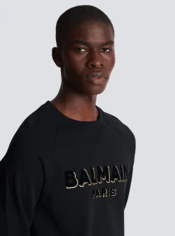 Balmain Metallic Flocked Sweatshirt
