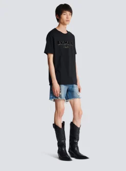 Balmain Metallic Flocked T-shirt