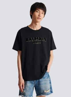 Balmain Metallic Flocked T-shirt