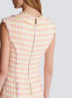 Women Balmain Miami Tweed Dress With Buttons