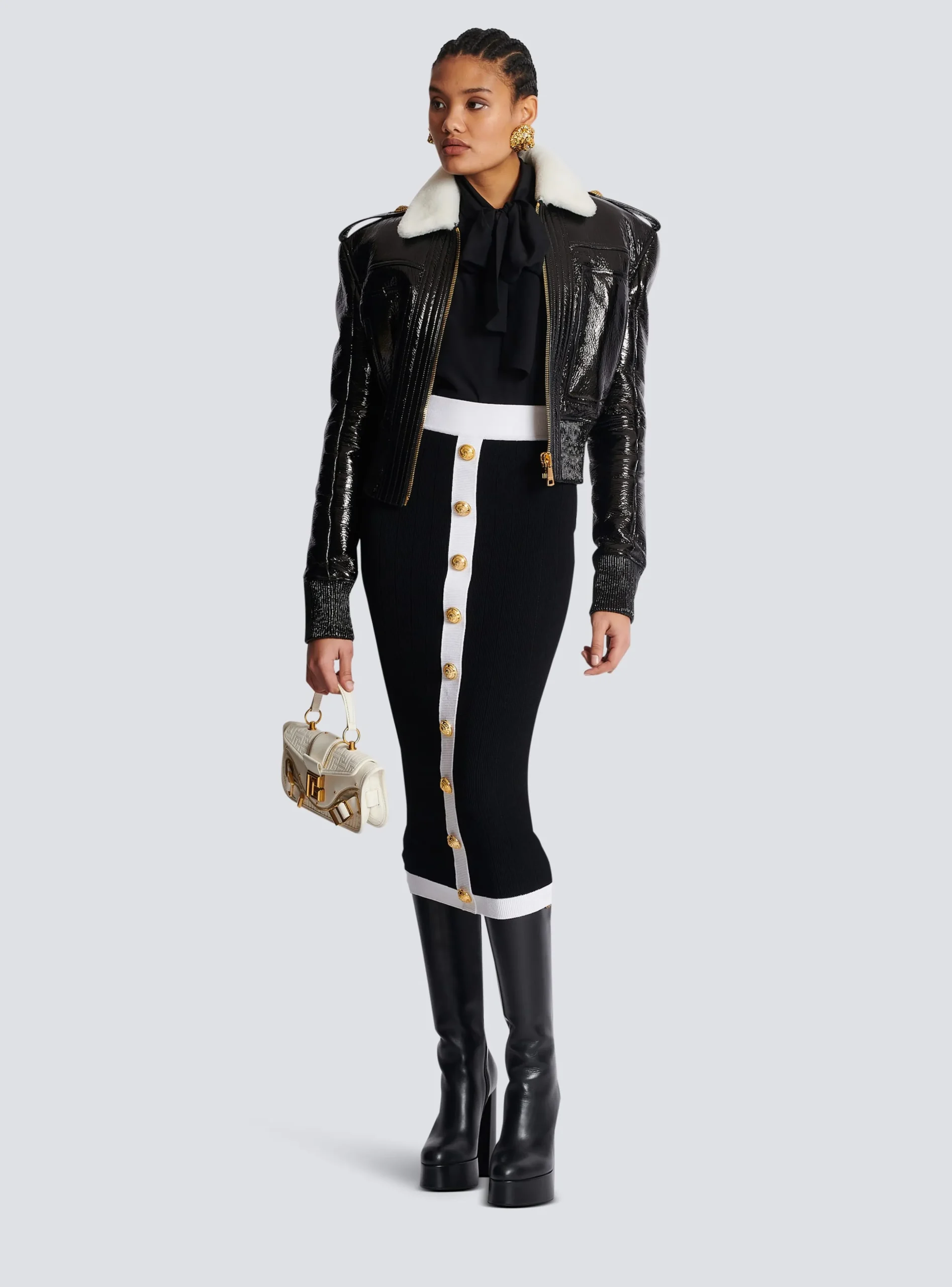 Women Balmain Midi Knit Skirt