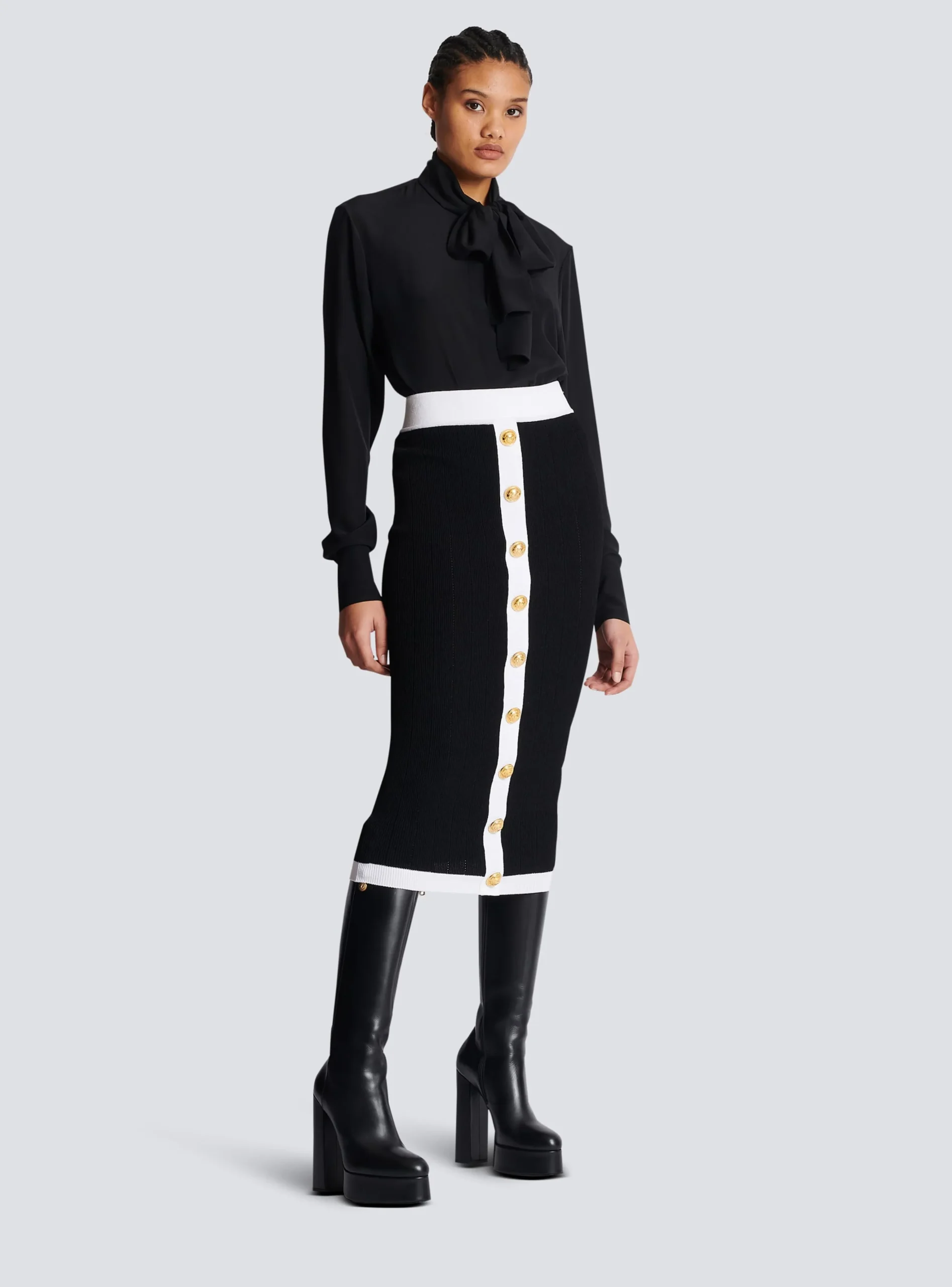 Women Balmain Midi Knit Skirt