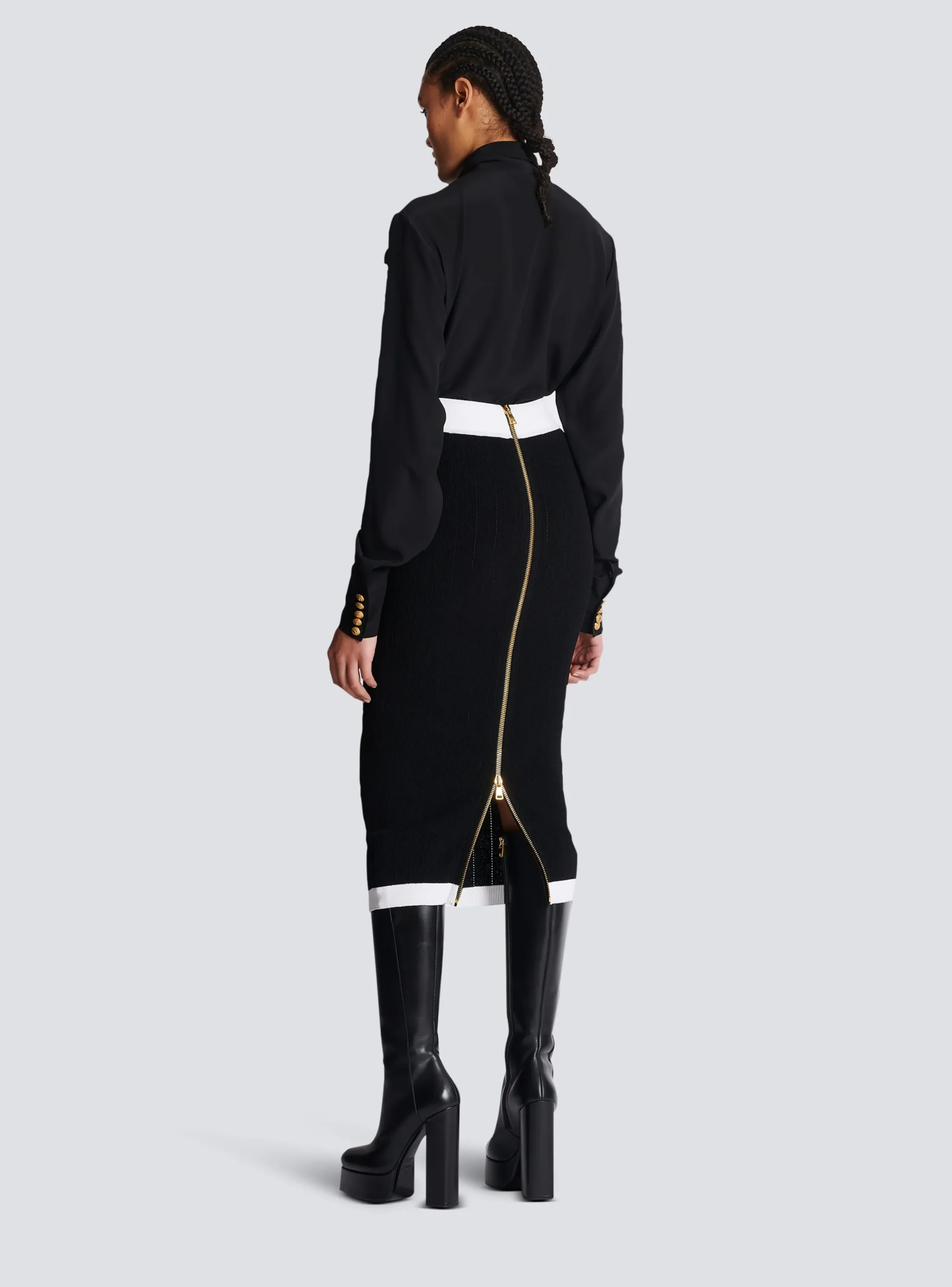Women Balmain Midi Knit Skirt