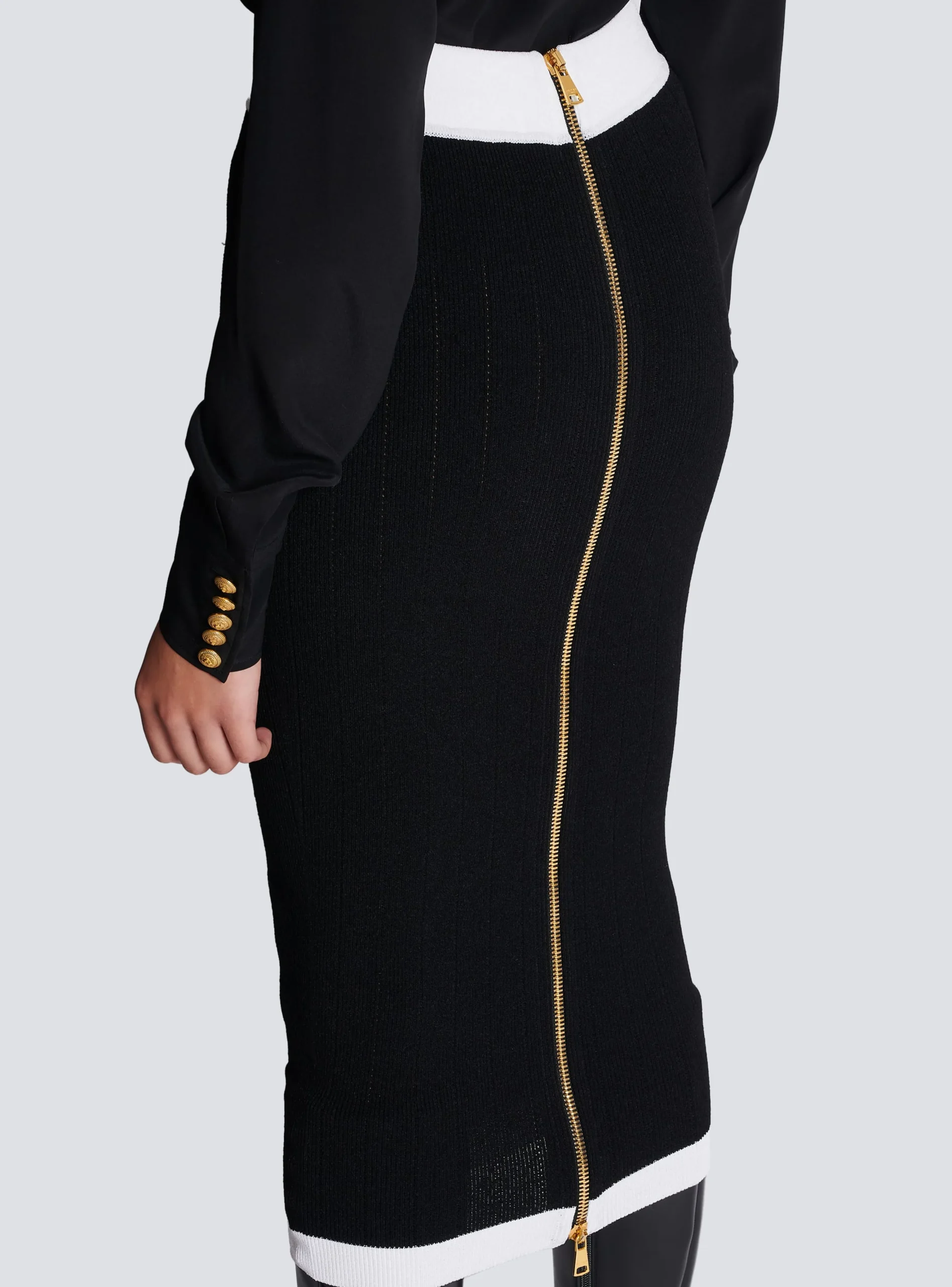 Women Balmain Midi Knit Skirt
