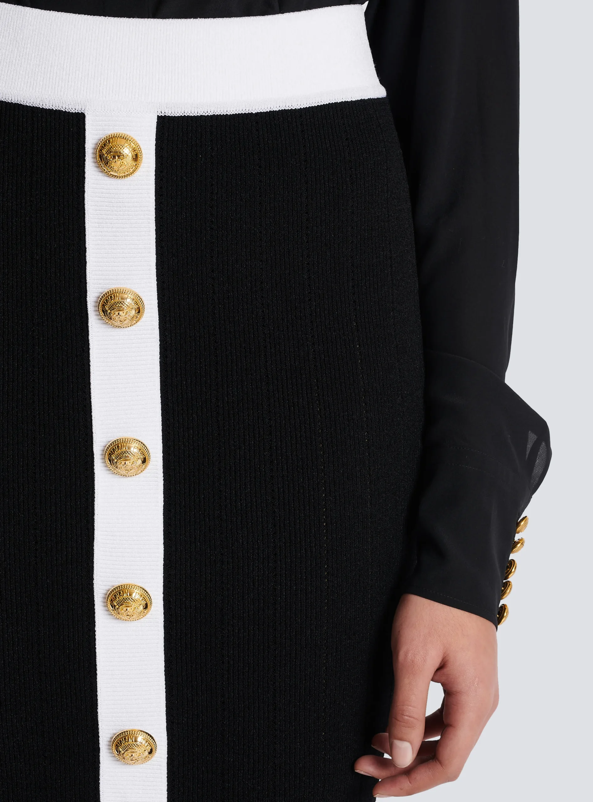 Women Balmain Midi Knit Skirt