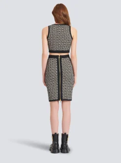 Women Balmain Mid-length Knit Skirt With Monogram