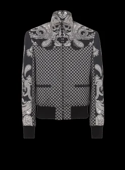 Balmain Mini Monogram And Paisley Bomber Jacket