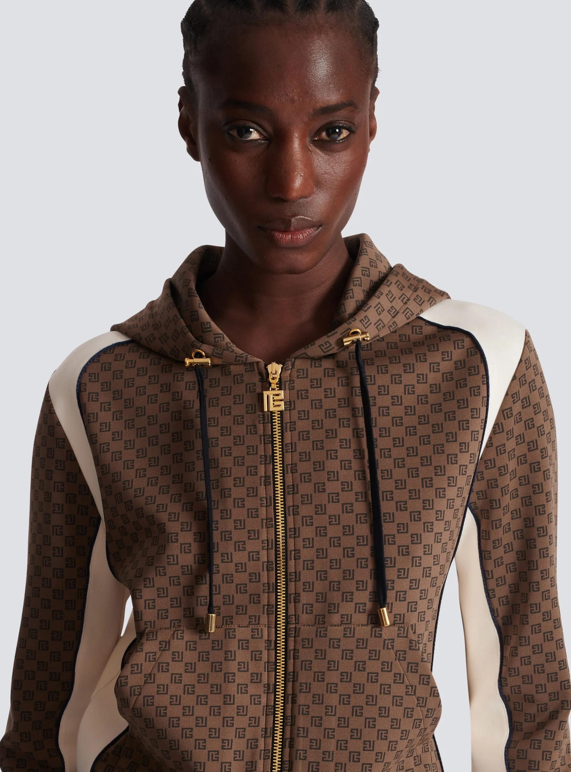 Women Balmain Mini Monogram Hoodie