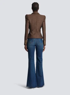 Women Balmain Mini Monogram Jacquard Jacket