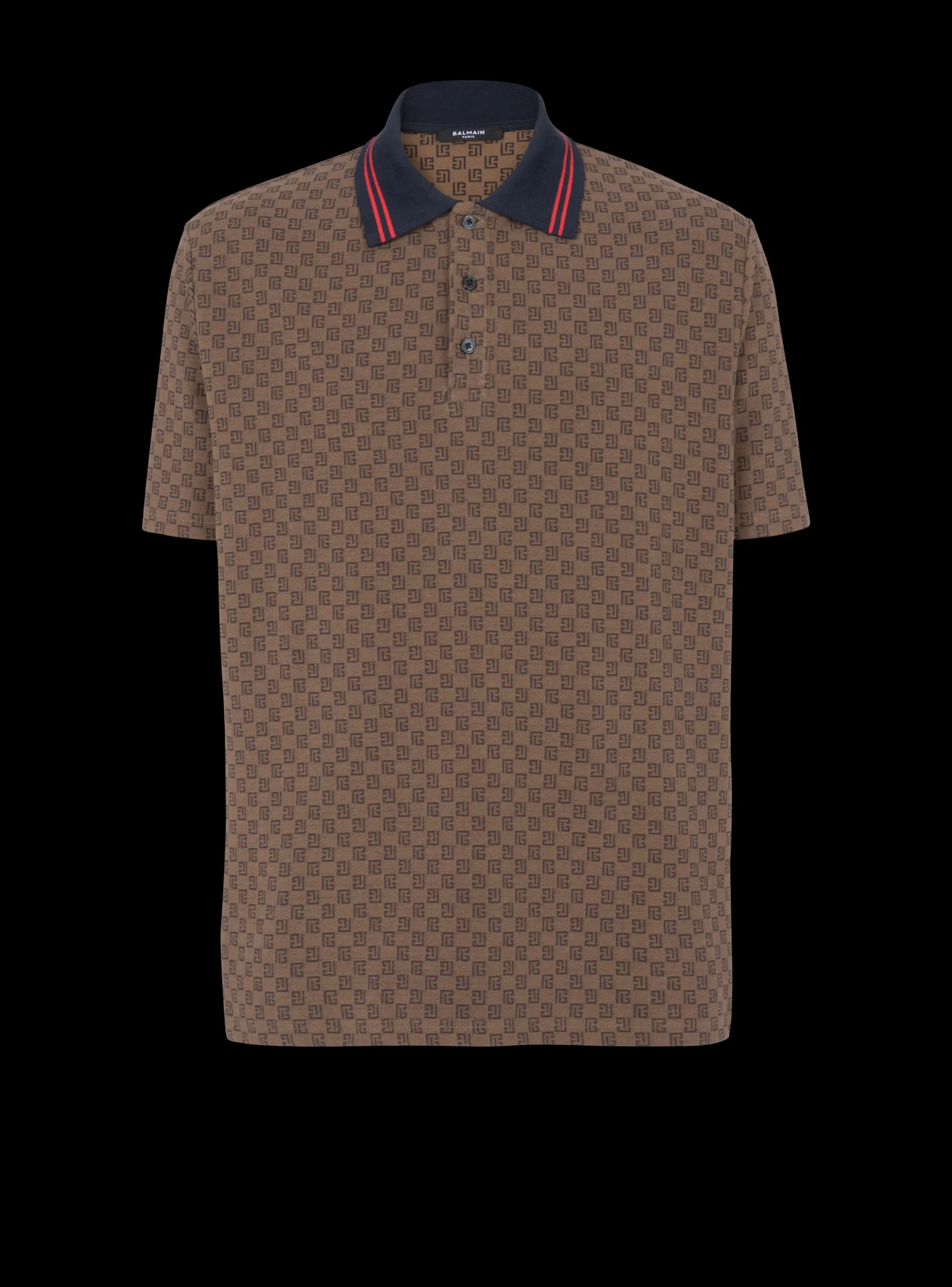 Balmain Mini Monogram Jacquard Polo
