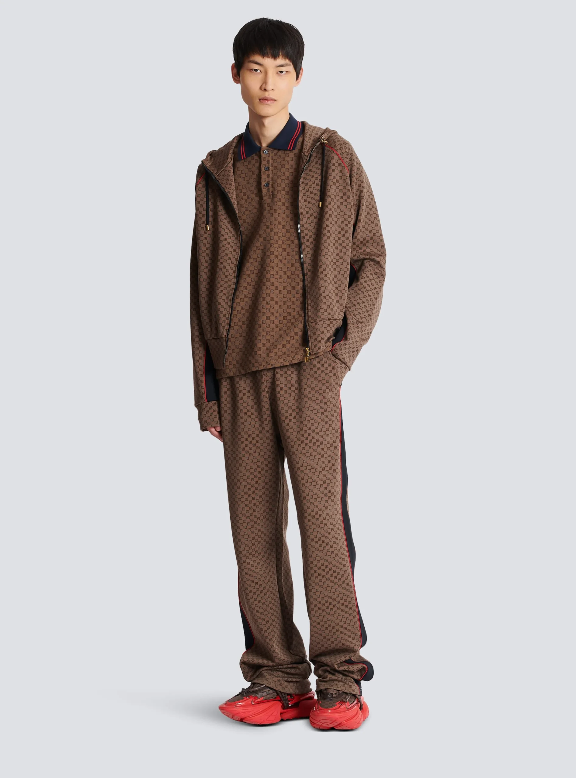 Balmain Mini Monogram Jacquard Polo