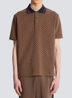 Balmain Mini Monogram Jacquard Polo