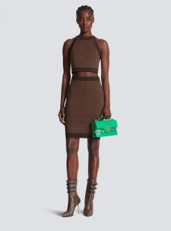 Women Balmain Mini Monogram Jacquard Skirt