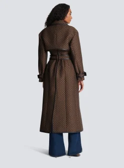 Women Balmain Mini Monogram Jacquard Trench Coat