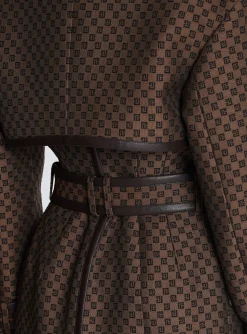 Women Balmain Mini Monogram Jacquard Trench Coat
