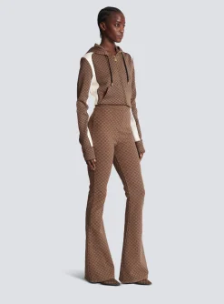 Women Balmain Mini Monogram Knit Trousers