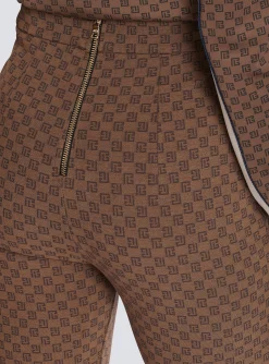 Women Balmain Mini Monogram Knit Trousers