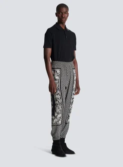 Balmain Mini Monogram Paisley Print Trousers