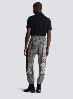 Balmain Mini Monogram Paisley Print Trousers