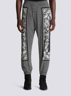 Balmain Mini Monogram Paisley Print Trousers